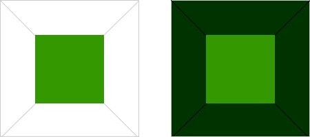 緑の彩度対比
