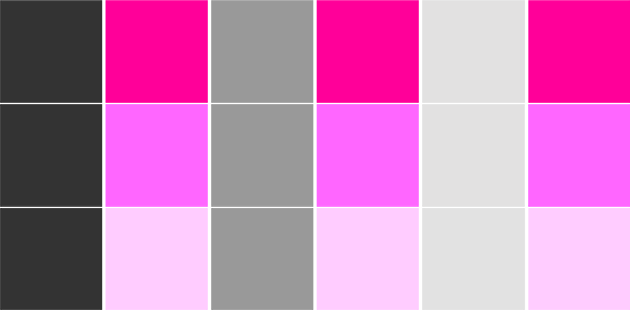 グレー×ピンクの9パターンの組み合わせ